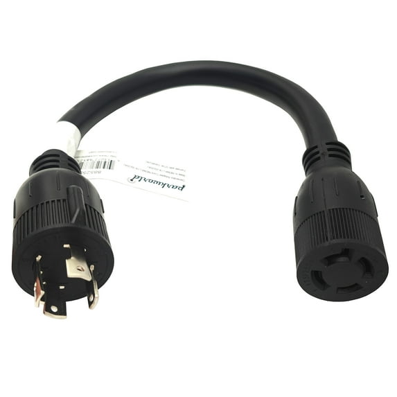 Parkworld 885255 Generator Adapter Cord 4-Prong Locking 30 AMP L14-30 Plug to 20 AMP Locking L14-20 Receptacle