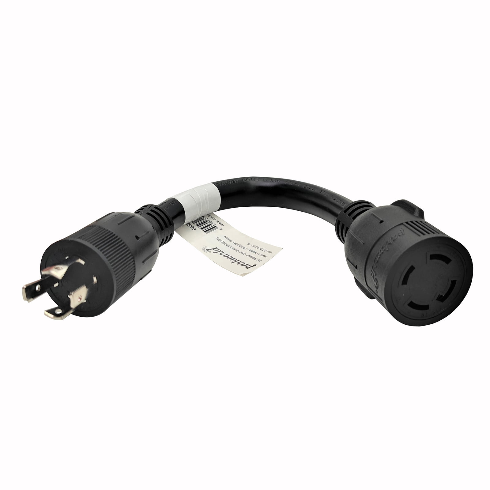 Parkworld 885262 Generator Adapter Cord 4-Prong Locking 20 AMP L14-20 Plug to 30 AMP Locking L14-30 Receptacle, 1FT