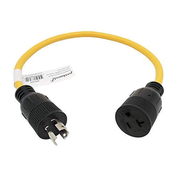 Parkworld 885309A Adapter Cord Locking L5-15 Plug to Household 5-15 (Generator 5-20) Receptacle (2 feet)