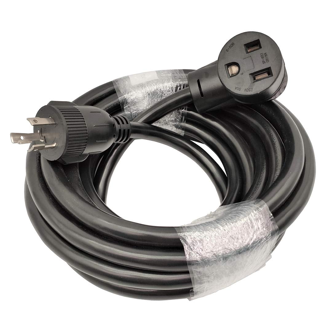 Parkworld 885392A Welding Adapter cord L6-30 Plug 3-Prong 30A Locking Male to 6-50 Receptacle 50 AMP Female (25 FT)