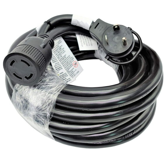 Parkworld 885446C NEMA TT-30P to L14-30R Adapter Cord, RV 30A TT-30 Male Plug with Handle to Generator 30A 4-Prong L14-30 Female Receptacle (36 Foot)