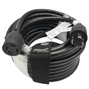 Parkworld 886009C L5-30P Male to L14-30R Generator to Transfer Switch Adapter, for Home Back Power Transfer Switch or House Panel 50FT
