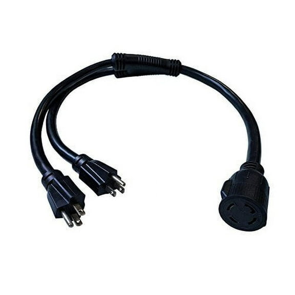 Parkworld 886115 Combiner, Household (2) 5-15 Plug Male to Generator Twist Lock L14-30 Receptacle Female Y Adapter Cord