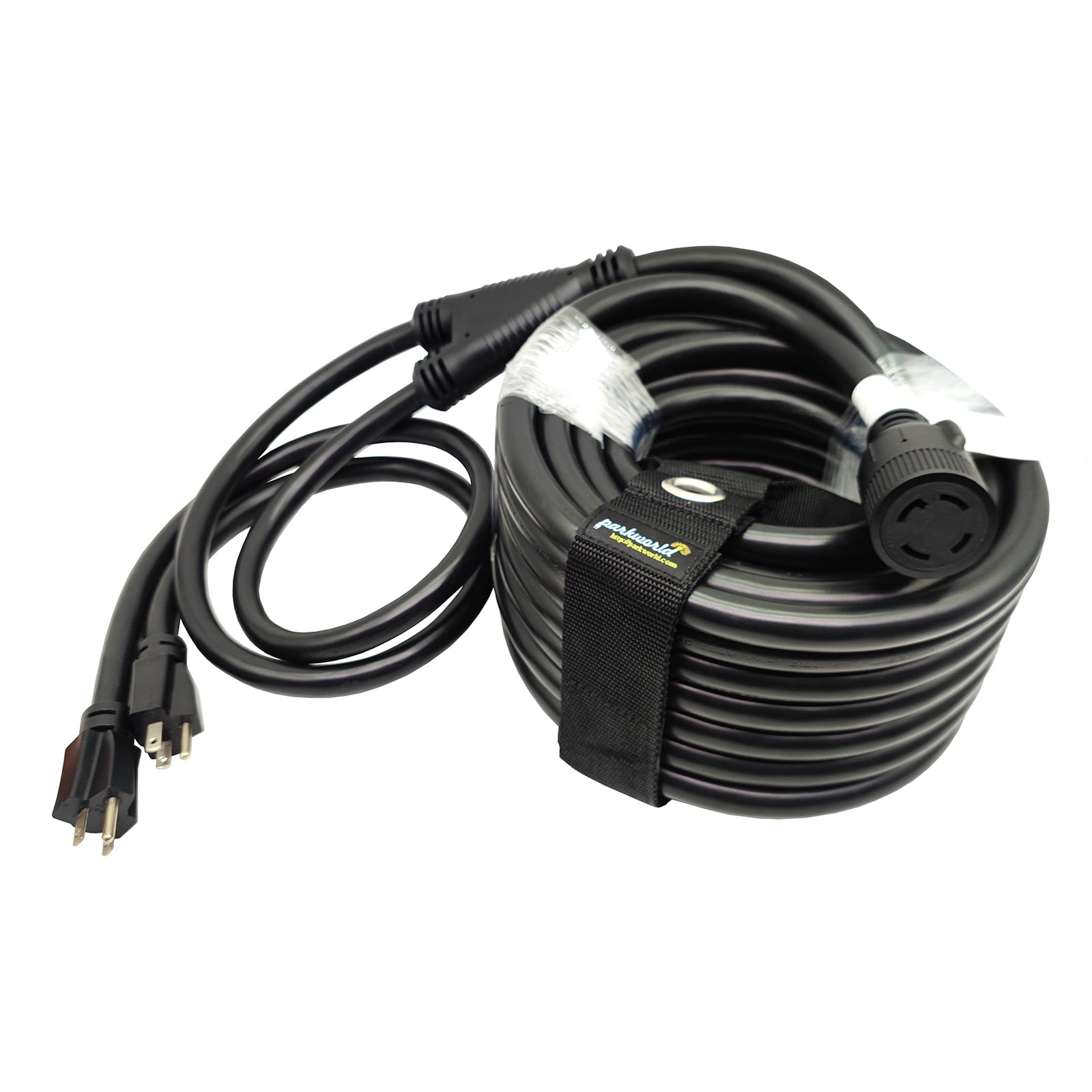 Parkworld 886115B Combiner, Household (2) 5-15 Plug Dual Males to Generator Twist Lock L14-30 Receptacle Female Y Adapter Cord (50FT)