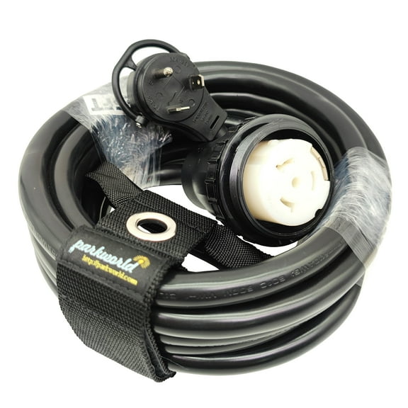 Parkworld 886528 RV 30A to Shore Power 50A Extension Cord Adapter TT-30P to SS2-50R (25FT)