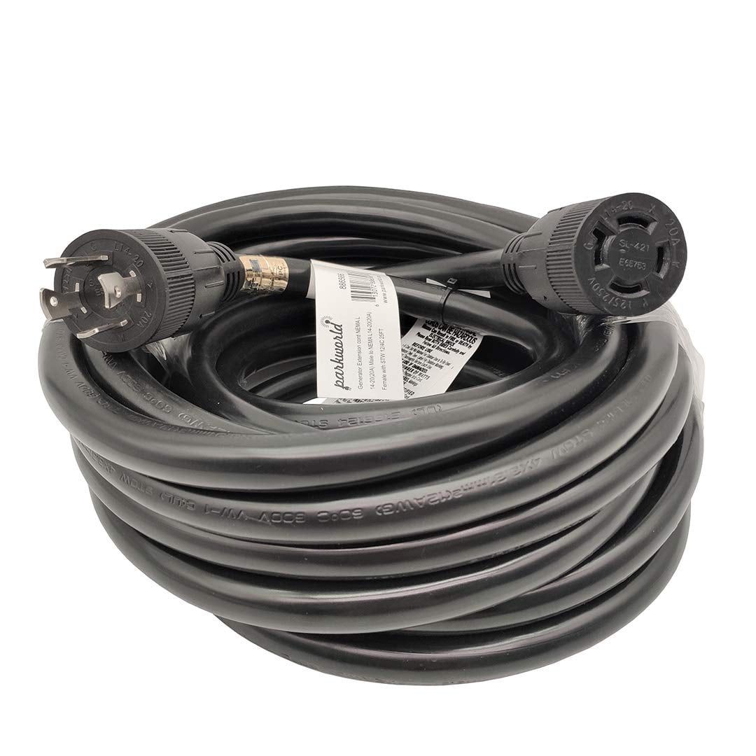 Parkworld 886566 Generator 20A 4-Prong NEMA L14-20 Extension Cord (25')