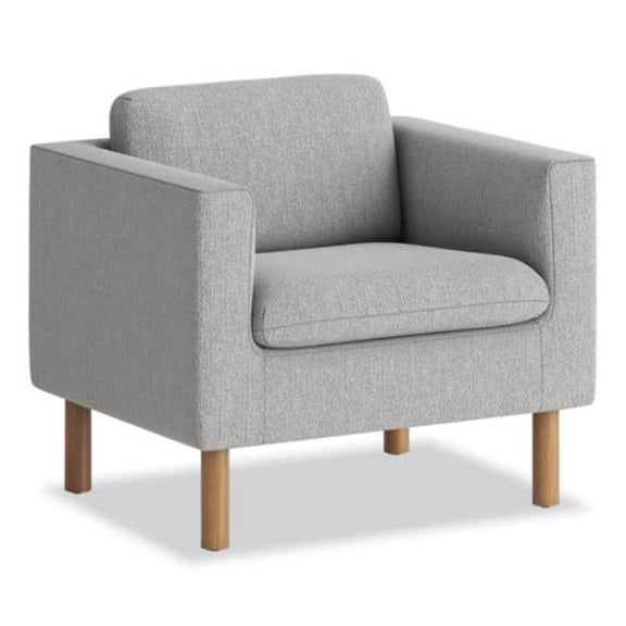 Parkwyn Series Club Chair - 33 x 26.75 x 29 in. - Gray - Oak Base
