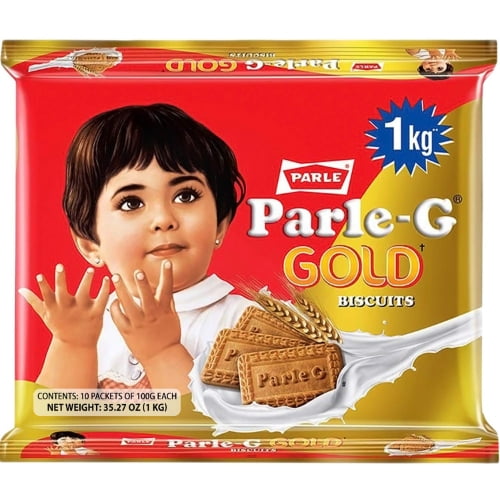 Parle-G Gold Biscuits 1 KG pack, 10 packs of 100g each, classic crunchy snack