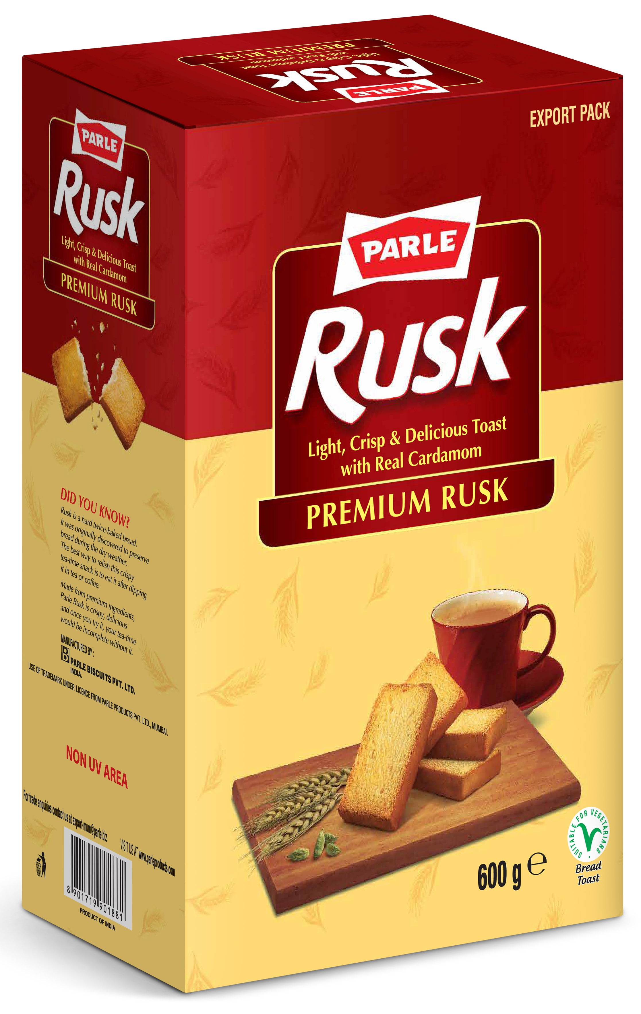 Parle Real Elaichi Premium Rusk, Cardamom Flavor, 600g Pack, Twice ...