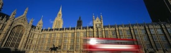 Parliament London England United Kingdom Canvas Art - Panoramic Images (36 x 12)