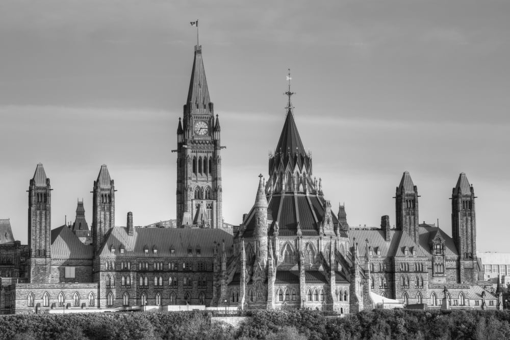 Parliament buildings of Canada Ottawa Ontario Canada Canvas Art - David Chapman Design Pics (19 x 12)