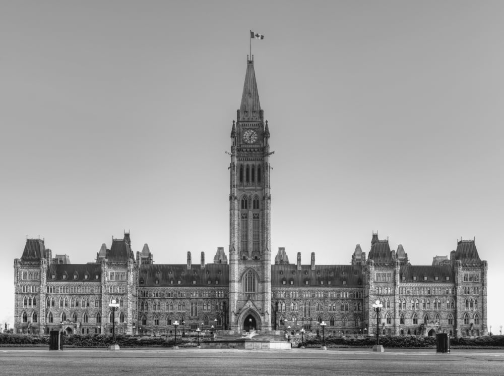Parliament buildings of Canada Ottawa Ontario Canada Canvas Art - David Chapman Design Pics (34 x 26)