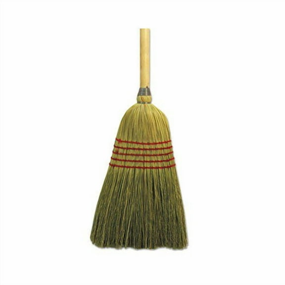 Parlor Broom Yucca/Corn Fiber Bristles, 55.5", Wood Handle, Natural
