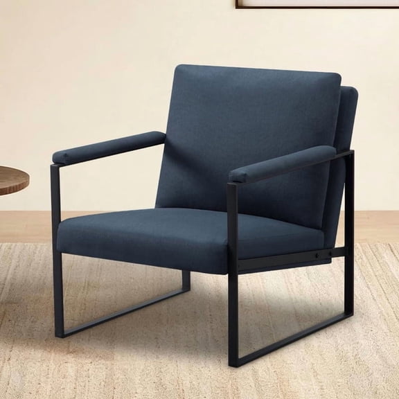 Parlor Dream Metal Frame Accent Armchair with Ergonomic Cushioning, Upholstered Armrests up to 300Ibs Ideal for Living Room, Bedroom