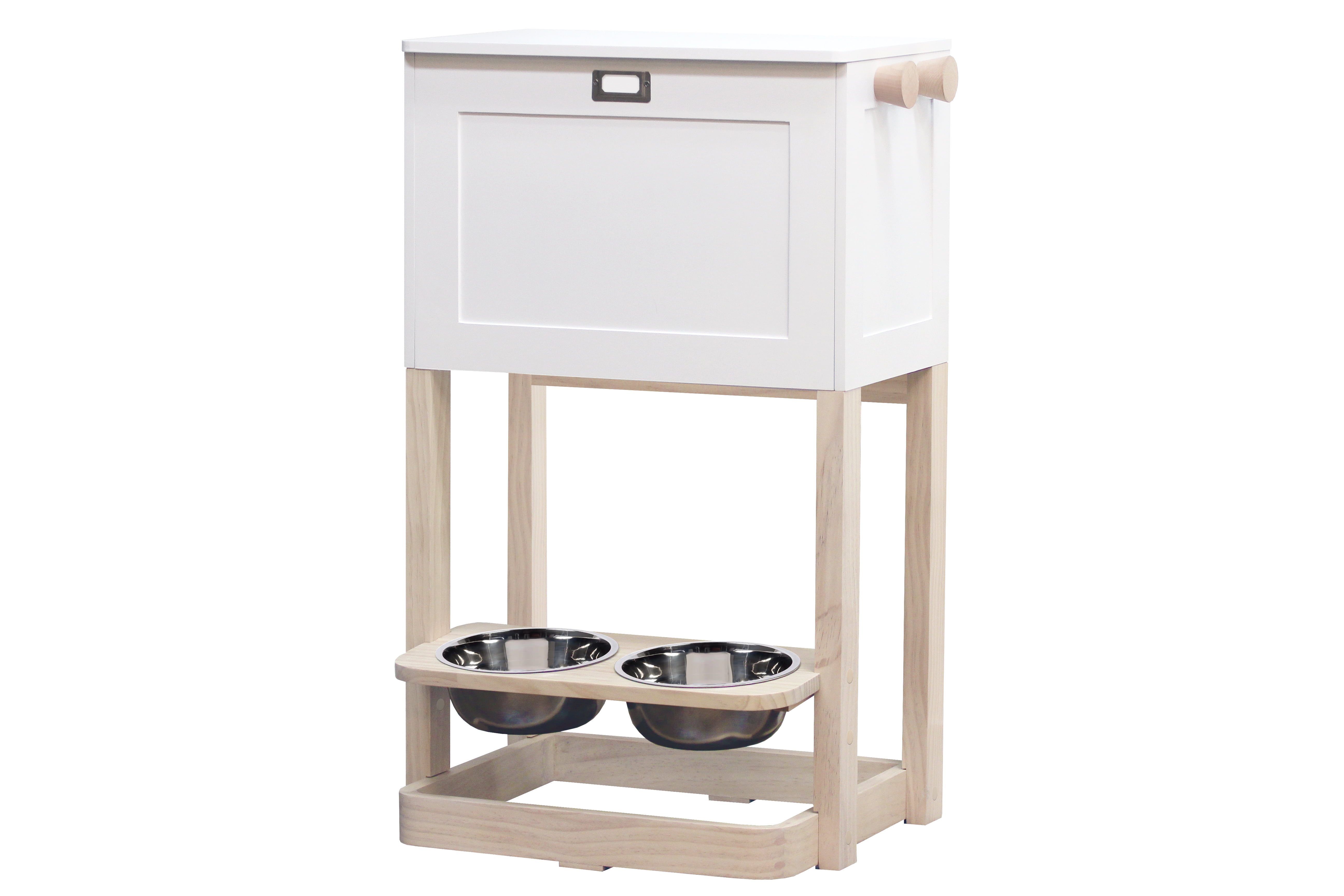 White Pine and MDF Elevated Pet Feeding Station