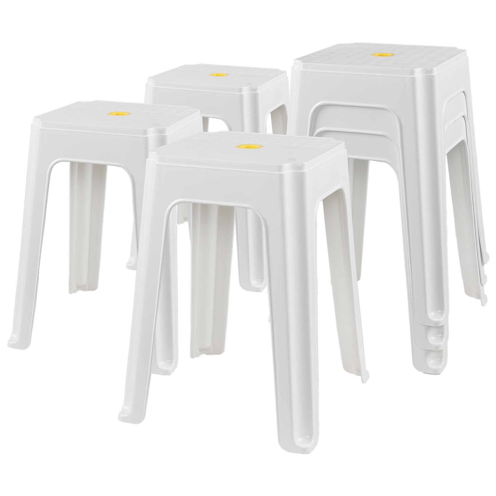 Parlynies 6 Pcs Plastic Backless Counter Chairs, Stackable Stools ...