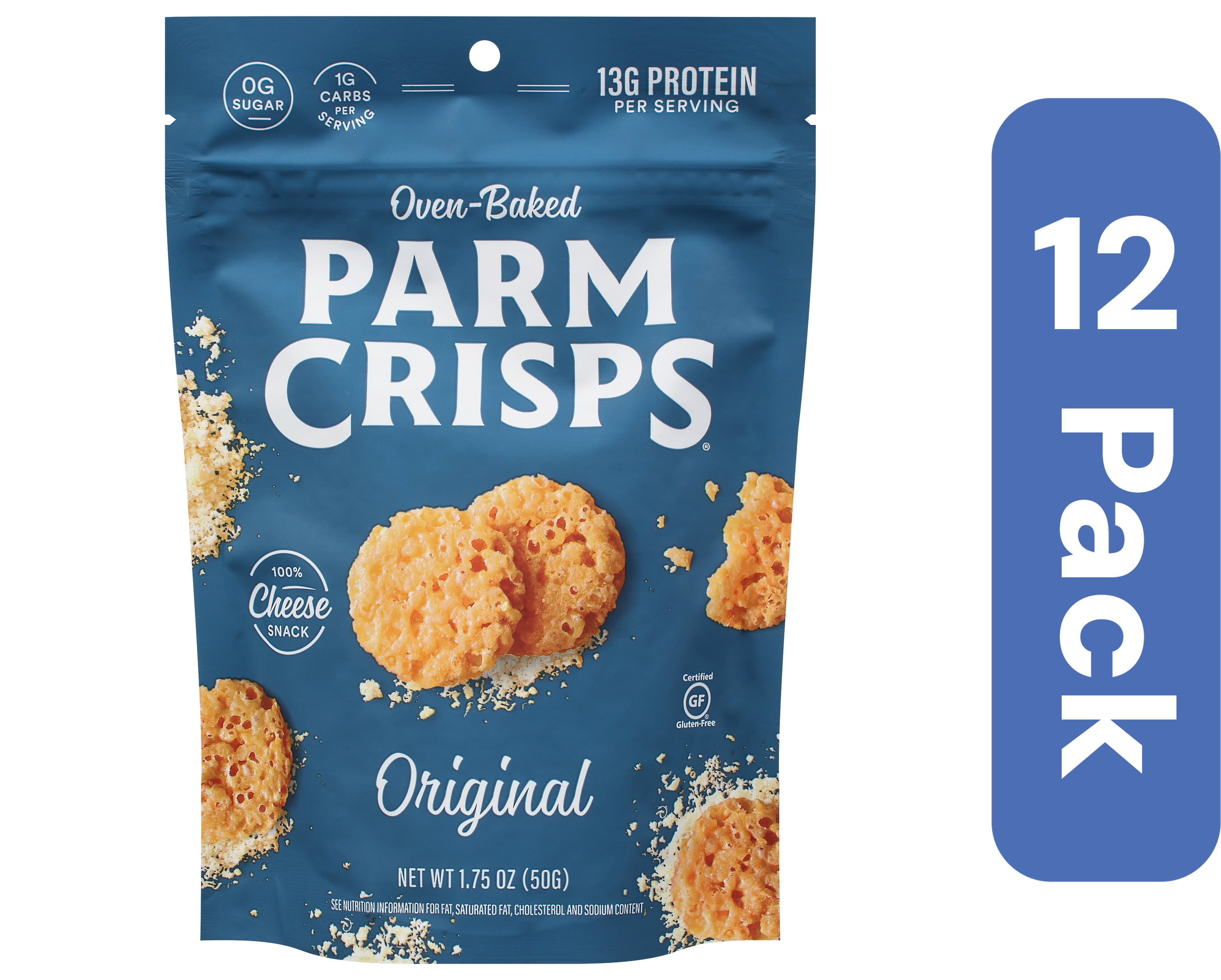 Parm Crisps Mini Cracker Parmesan Crisps 1.75 oz (Pack of 12)