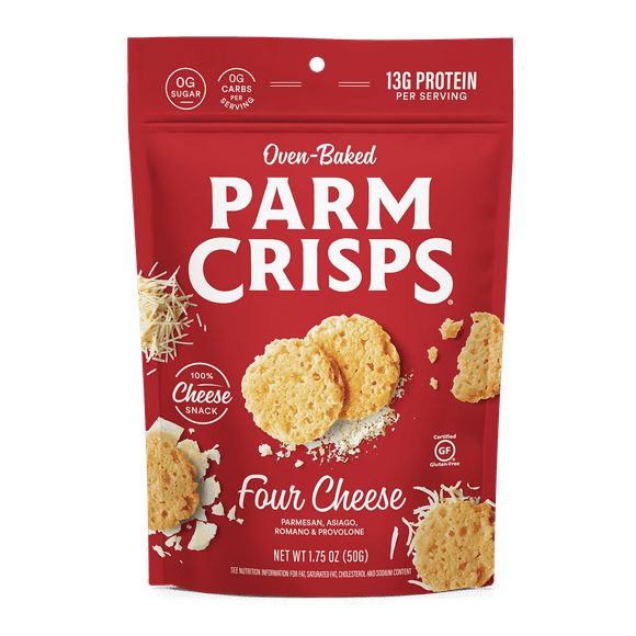 ParmCrisps Protein Four Cheese Oven-Baked Parm Crisp Cheese Crackers, 1.75 oz