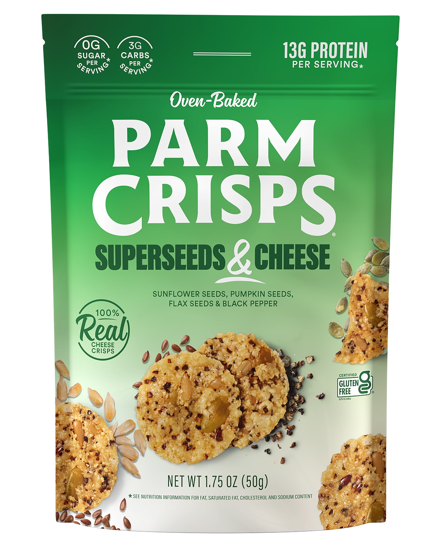 ParmCrisps GlutenFree Superseeds & Cheese OvenBaked Parm Crisp Cheese