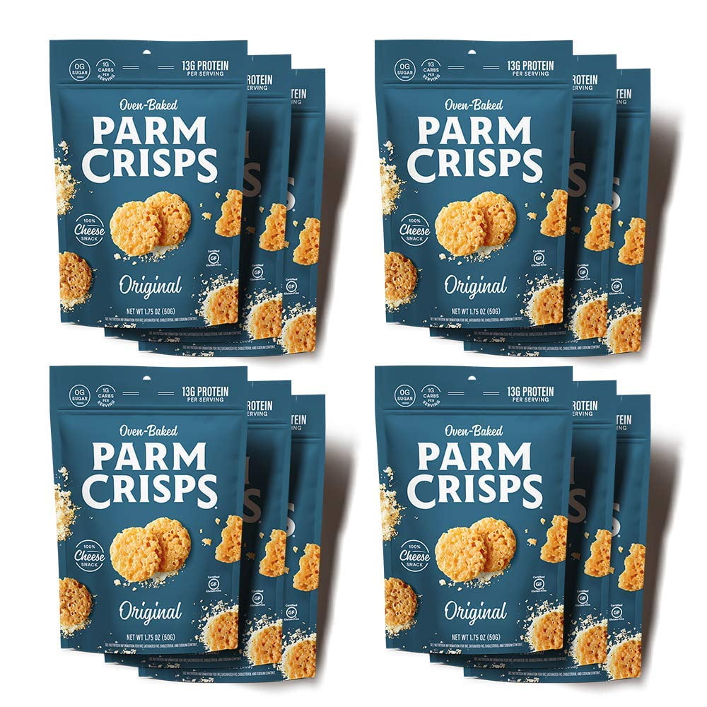 ParmCrisps - Original Cheese Parm Crisps, Made Simply with 100% REAL  Parmesan Cheese, Healthy Keto Snacks, Low Carb, High Protein, Gluten Free,  Oven Baked, Keto-Friendly