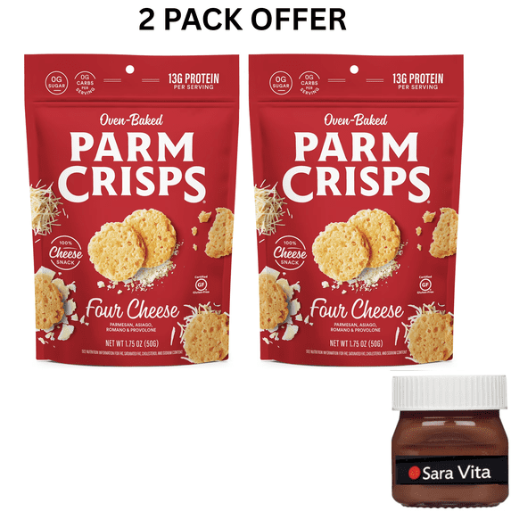 ParmCrisps Protein Four Cheese Oven-Baked Parm Crisp Cheese Crackers