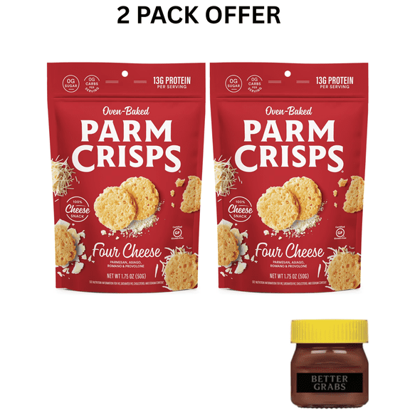 ParmCrisps Protein Four Cheese Oven-Baked Parm Crisp Cheese Crackers