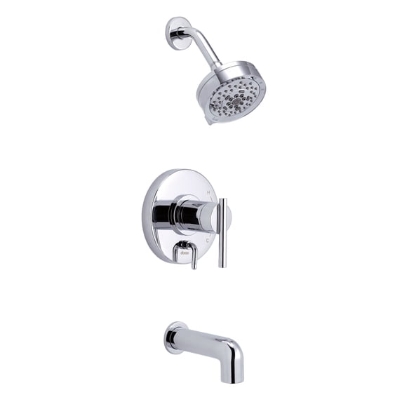 Parma 1H Tub & Shower Trim Kit & Treysta Cartridge w/ Diverter On Valve & 5 Function Showerhead 1.75gpm Chrome