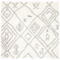 Parma Ainslee Aztec Shag Area Rug by Chateau Lyon Area Rug, Cream/Grey, 6'7" x 6'7" Square