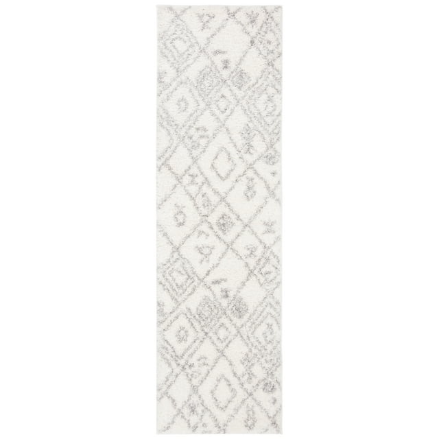 Parma Ainslee Aztec Shag Area Rug by Chateau Lyon Runner Rug, Cream/Grey, 2'3" x 11'