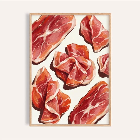 Parma Ham Poster - Italian Cured Meat Art for Kitchen or Dining Room Unframed Paper Print
