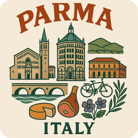 Parma Italy Keepsakes Souvenir Vinyl Sticker – Destination Travel Keepsake Collectible (3-Inches Wide)