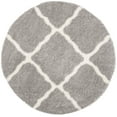 thumbnail image 1 of Parma Lyssa Geometric Shag Area Rug by Chateau Lyon Area Rug, Grey/Cream, 5'3" x 5'3" Round, 1 of 7