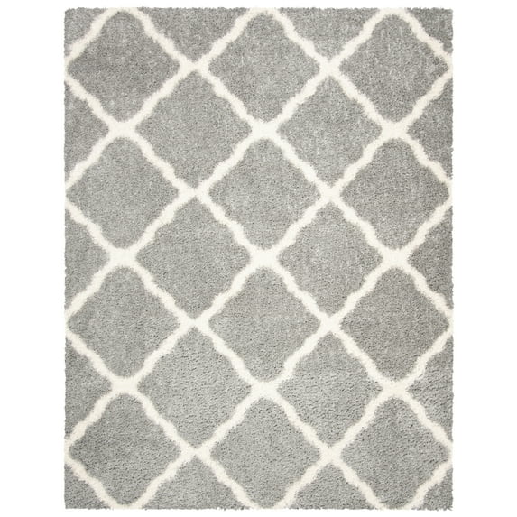 Parma Lyssa Geometric Shag Area Rug by Chateau Lyon Area Rug, Grey/Cream, 6' x 9'