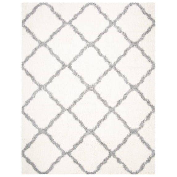 Parma Lyssa Geometric Shag Area Rug by Chateau Lyon, Cream/Grey, 8' x 10'
