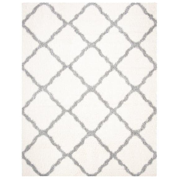 Parma Lyssa Geometric Shag Area Rug by Chateau Lyon, Cream/Grey, 8' x 10'