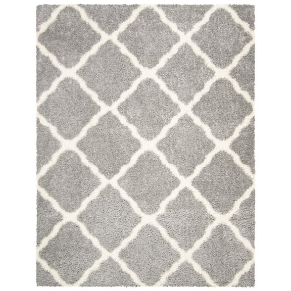 Parma Lyssa Geometric Shag Area Rug by Chateau Lyon, Grey/Cream, 6'7" x 6'7" Square