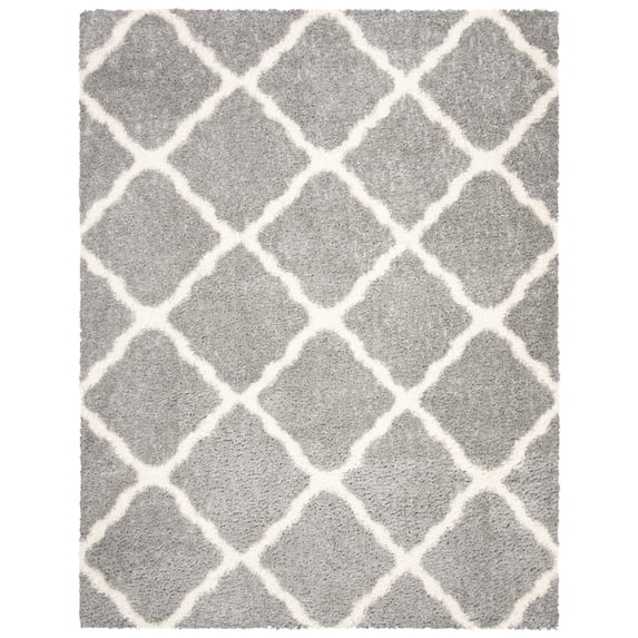 Parma Lyssa Geometric Shag Area Rug by Chateau Lyon, Grey/Cream, 8' x 10'