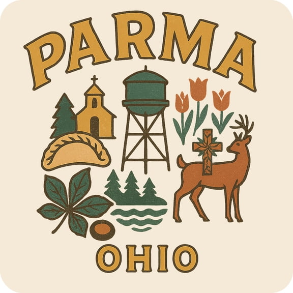 Parma Ohio Keepsakes Souvenir Vinyl Sticker – Destination Travel Keepsake Collectible (3-Inches Wide)