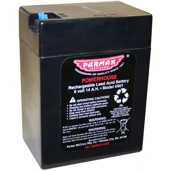 Parmak 6V Solar-Powered Fencer Battery, Black