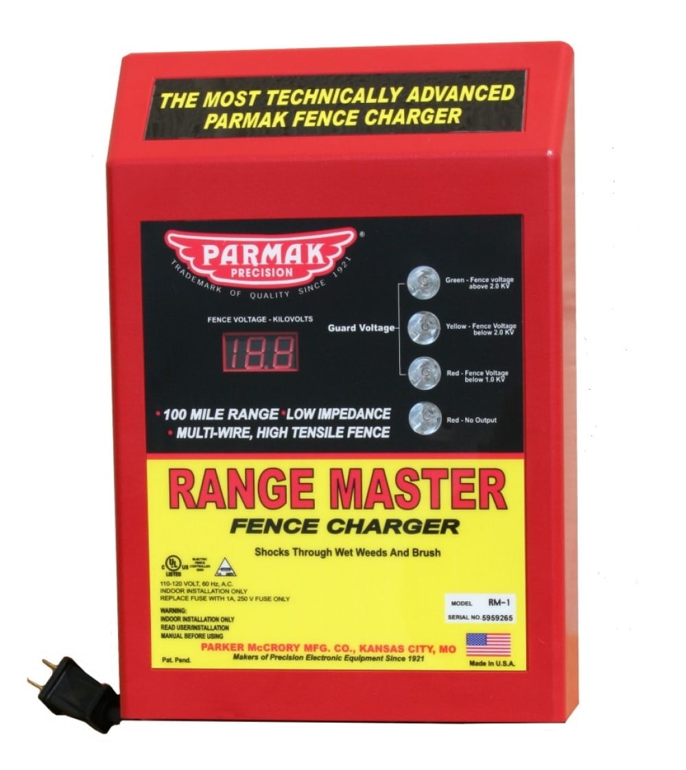 Parmak RM-1 Range Master, 100 Miles, Low Impedance Digital Fence Charger, 110-120 Volt, AC Operated