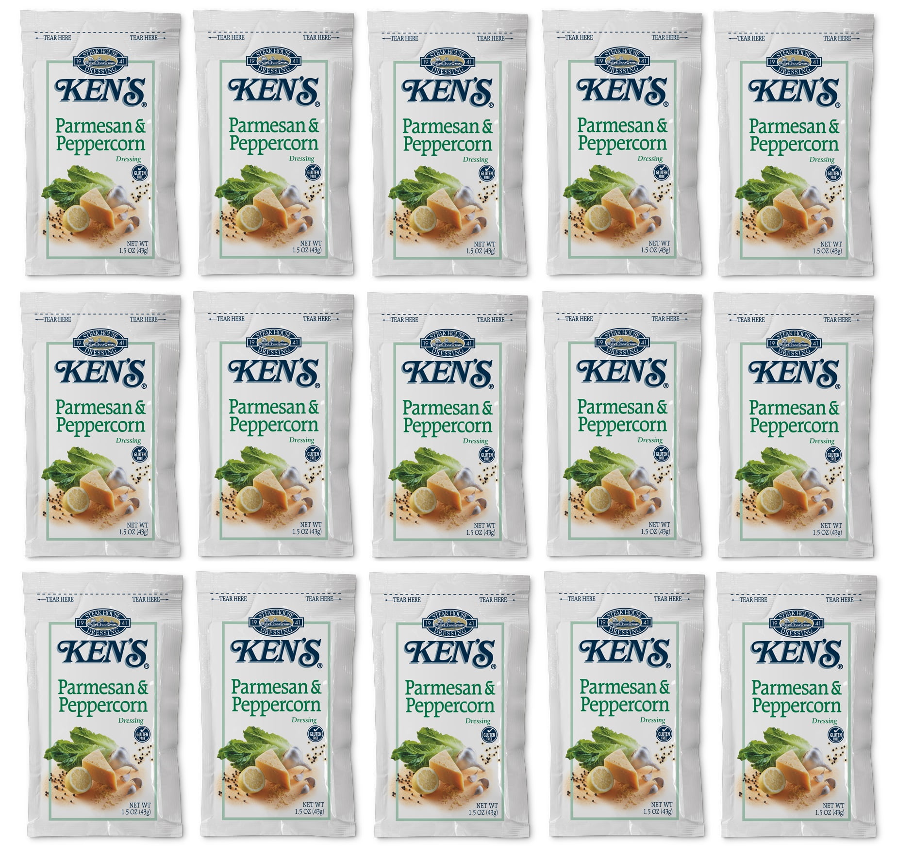 Ken's Parmesan & Peppercorn Salad Dressing | 1.5 oz. Packets | 15