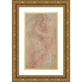 thumbnail image 1 of Parmigianino 12x18 Gold Ornate Wood Frame and Double Matted Museum Art Print Titled - Seated Goddess Diana (ca. 1522), 1 of 4