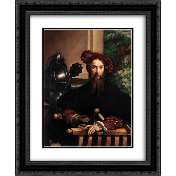Parmigianino 2x Matted 20x24 Black Ornate Framed Art Print 'Portraitáof Gian Galeazzo Sanvitale'