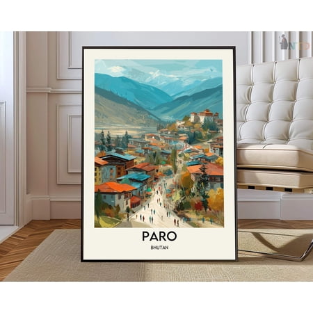 Paro Bhutan Himalayan Valley Poster Unframed Paper Print