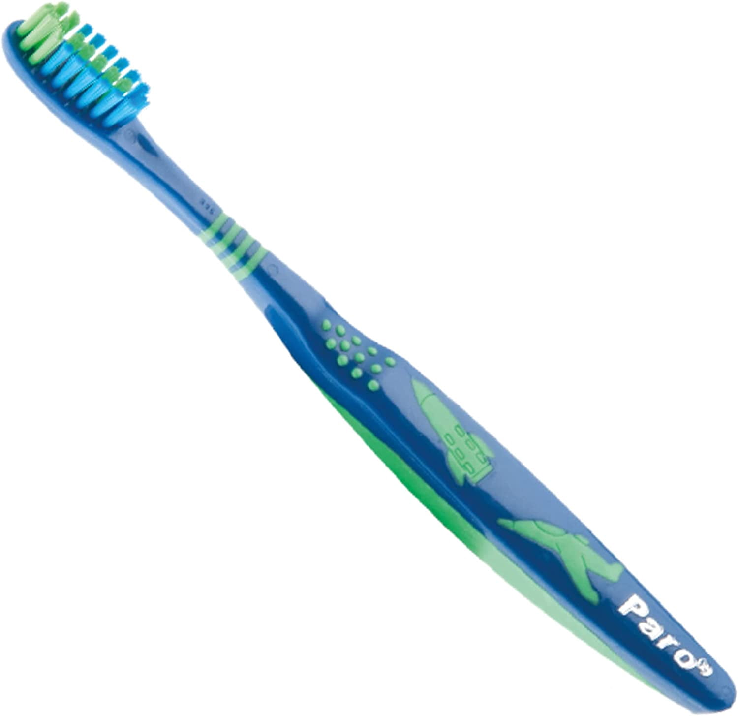 Paro Junior 742 | Kid's Toothbrush with Rounded Head, Longer Soft Bristles, and Flexible Neck | Kids 0-8 Years Old | 6 Pack