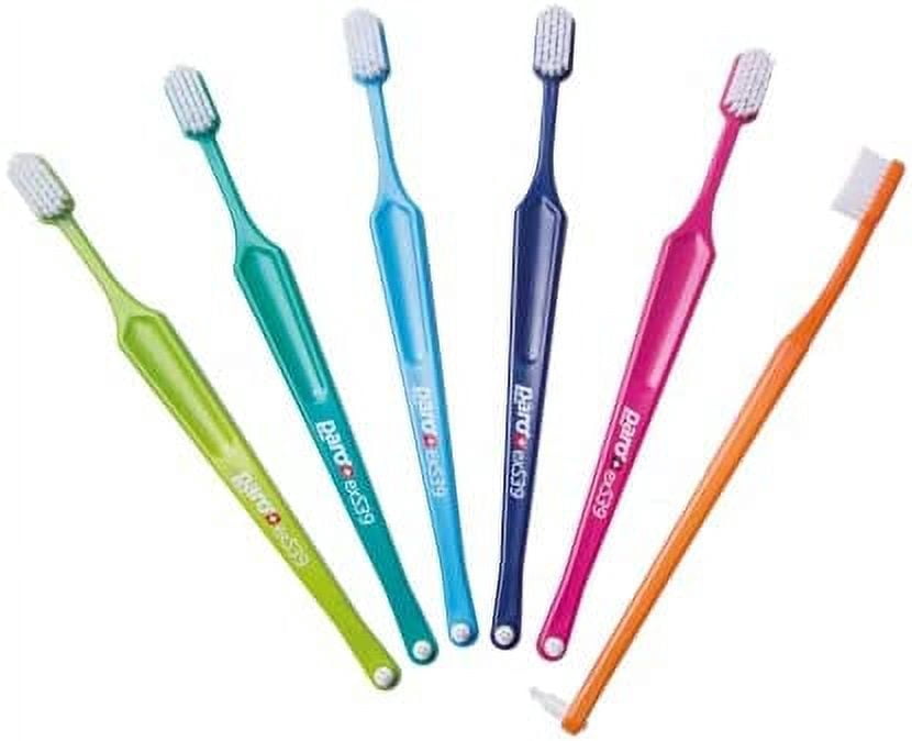 Paro S39 Toothbrush | Extra Sensitive Toothbrush with Soft Bristles | Exchangeable Inter Space F | 5 Rows, 39 Tuft (6 Pack Multi Color)