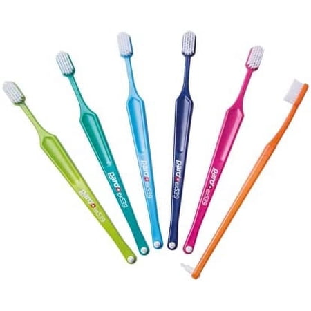 Paro S39 Toothbrush | Extra Sensitive Toothbrush with Soft Bristles | Exchangeable Inter Space F | 5 Rows, 39 Tuft (6 Pack Multi Color)