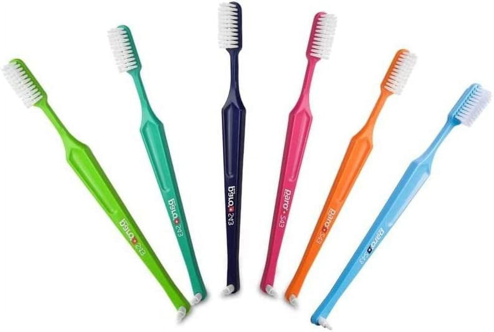 Paro S43 Toothbrush | Compact Brush Head With Soft Bristles | Exchangeable Inter Space F | 4 Rows, 43 Tufts | 6 Pack