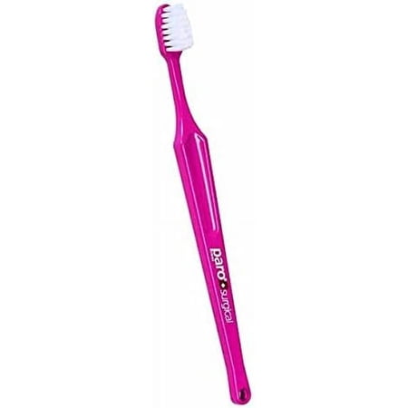 Paro Surgical 743 | Mega Soft Filaments Toothbrush with Interspace Brush F | Pink | 12 Pack