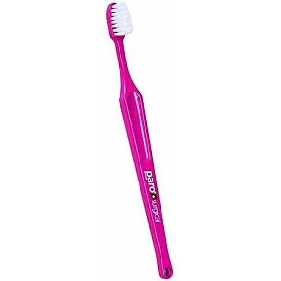 Paro Surgical 743 | Mega Soft Filaments Toothbrush with Interspace Brush F | Pink | 12 Pack